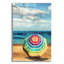 Art mural en verre épique «Beach Umbrella 1» par Alonzo Saunders, 12 po x 16 po