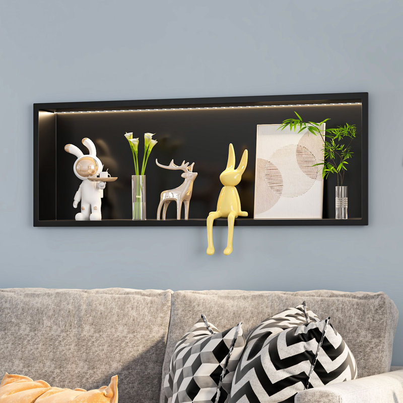 Tablette de niche murale en acier inoxydable 13 po x 36,6 po avec lumière DEL COB, Acier Inoxydable