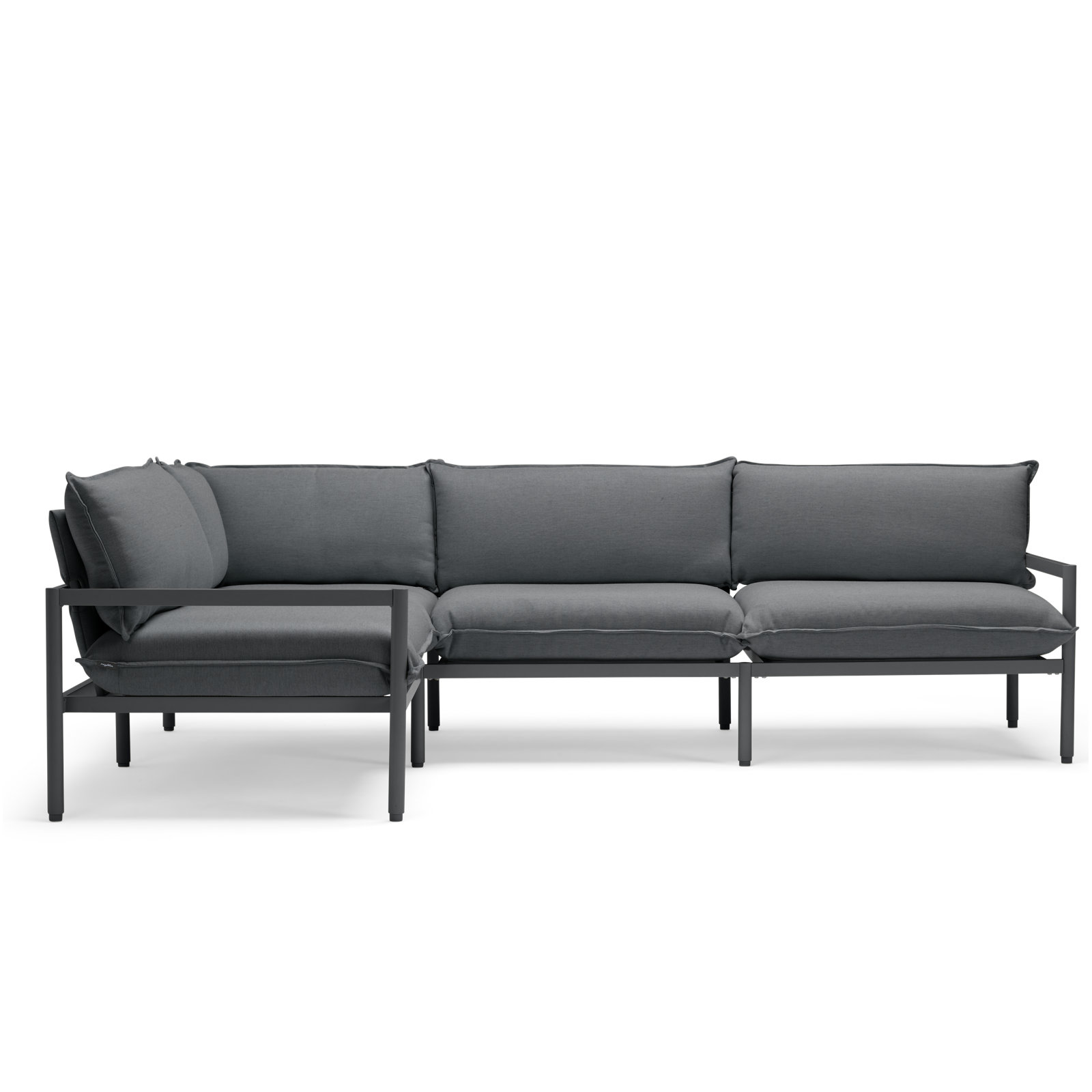 Terra 101.5'' Wide Reversible Powder Coated Aluminum Patio Sectional with Sunbrella® Cushions, Charcoal