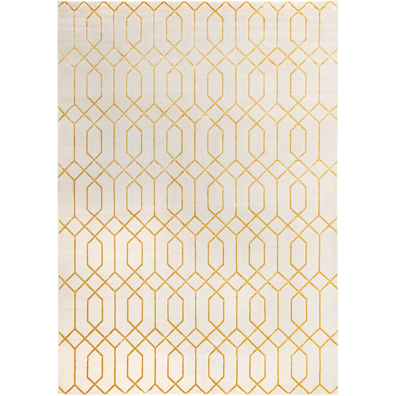Tapis contemporain blanc cassé Corando, Rectangle 10 pi x 14 pi