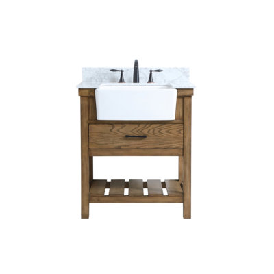 Pelaghia 30'' Single Bathroom Vanity with Marble Top