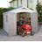 Keter Factor 8x11 ft. Durable Resin Outdoor Storage Shed With Floor and Double Doors for Garden Patio Furniture and Tools
