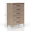 Commode 5 tiroirs finition sable