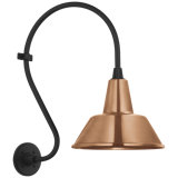 Thomas O'Brien, "Academy 15" Larrabee Barn Light in Matte Black with 16" Soft Copper Bowers Shade