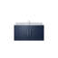 Ensemble de meuble-lavabo bleu marine l 36 po x P 22 po, comptoir en quartz blanc et robinet-255256921-255256920