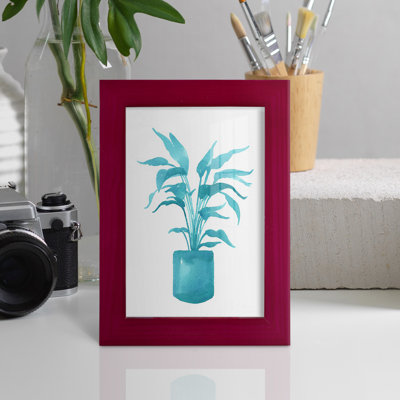 Watercolor House Plant IV - Impression encadrée avec verre