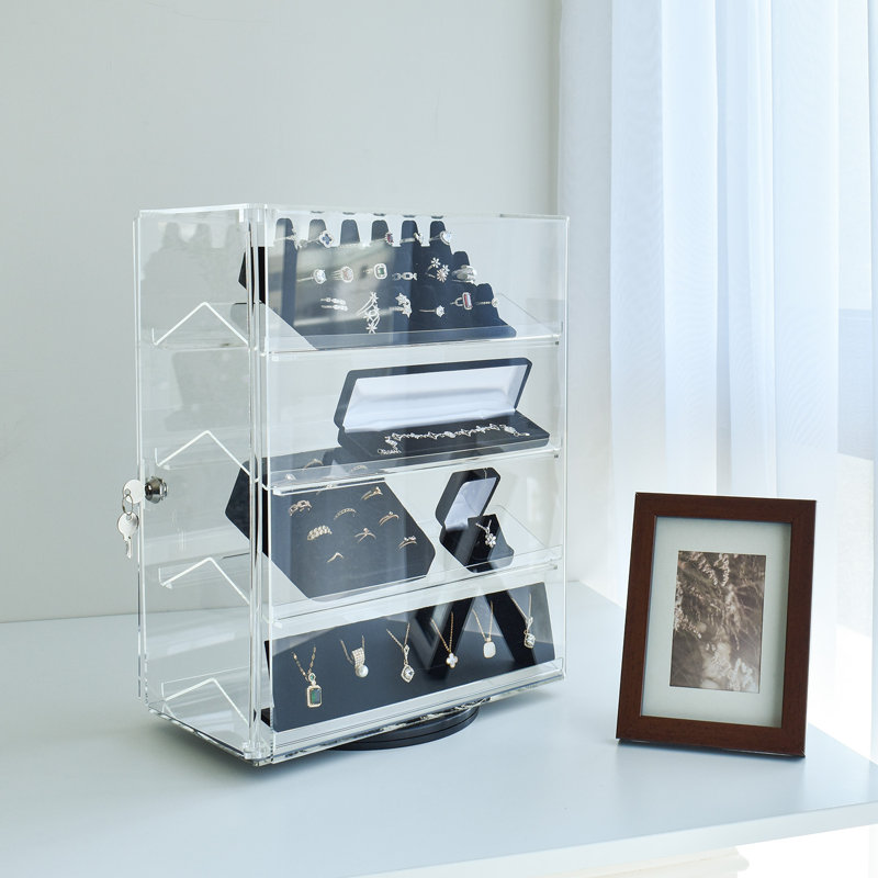 17.38'' H x 13.5'' W Plastic Jewelry Display Case