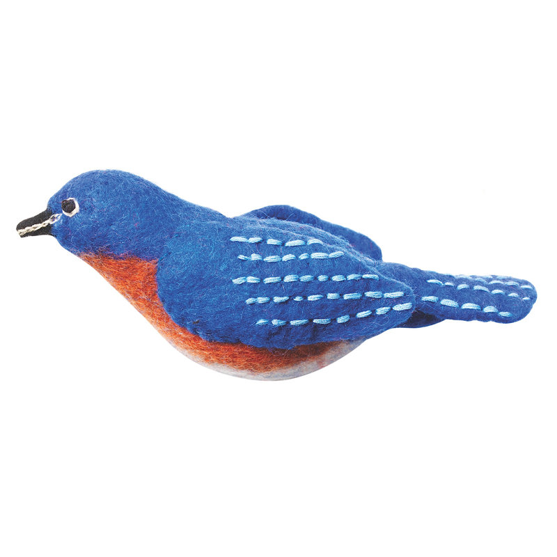 Figurine suspendue bleu oiseau de jardin