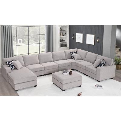 Canapé modulaire réversible de 165,7 po de largeur avec repose-pieds