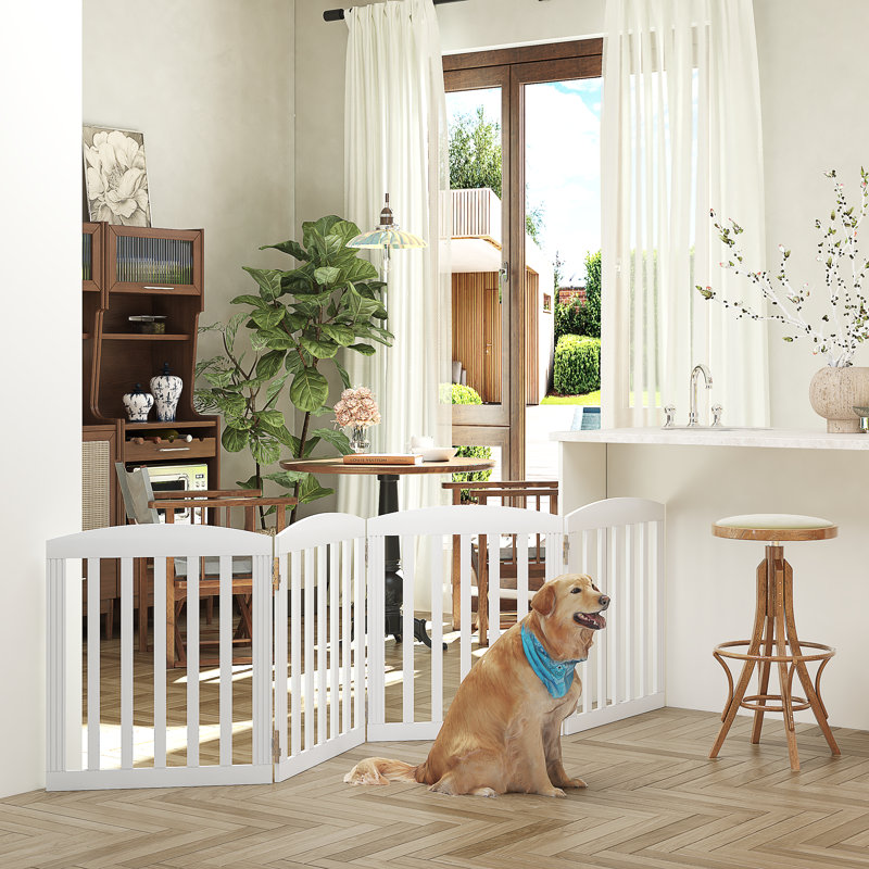 4-panel Wooden Dog Gate, Antique White