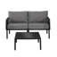  Ensemble de conversation modulaire d'extérieur 5 pièces avec table basse et coussins profonds, noir et gris-195502433