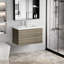 Lavabo de salle de bain flottant 36 po, rangement séduisant. Bassin supérieur en résine, tiroirs à fermeture en douceur. Fasciné gris cendré. Armoire d'évier 24V11-36Ag, unité exquise. Splendeur.