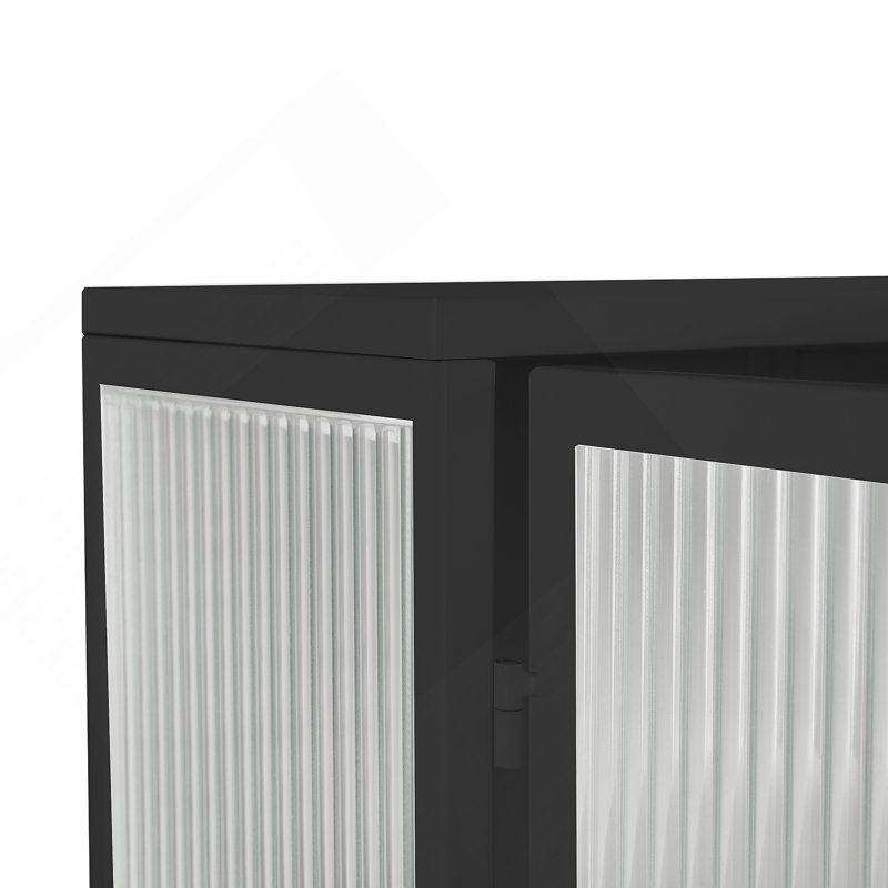 Becrux Metal Accent Cabinet, Black