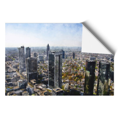 Frankfurt Skyline Painting - Frameless Print