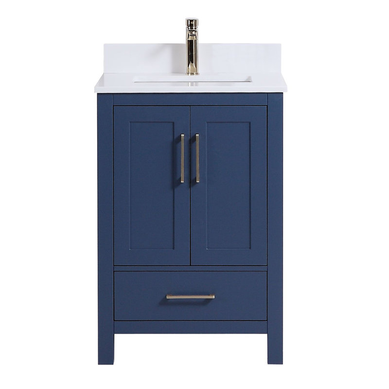 Ensemble de meuble-lavabo simple 24 po Mccaslin, Bleu