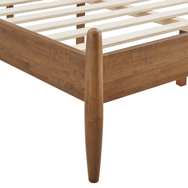 Structure de lit simple en noyer Zane, Lit simple, Noyer