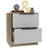 Kaia Nightstand , End Table, Side Table Two Drawers, Metal Handle -White / Pine-818052280