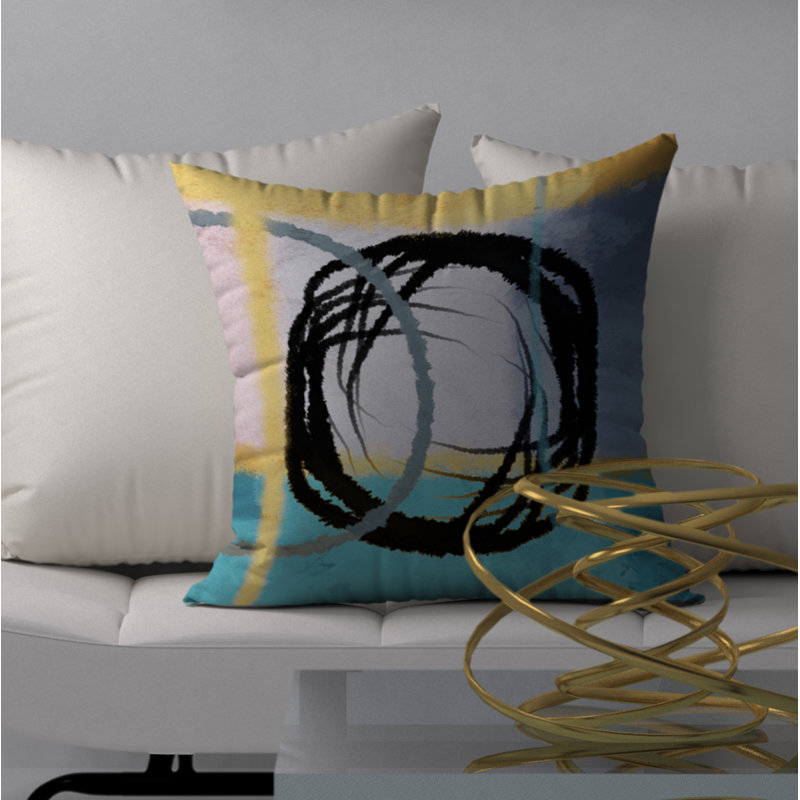 Housse de coussin décorative carrée U Wealth, 18 po x 18 po