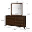 Commode 6 tiroirs et miroir noyer