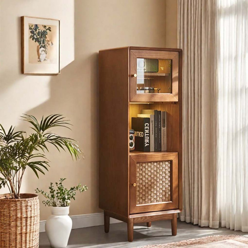 Vintage Solid Wood Storage Cabinet Bookcase