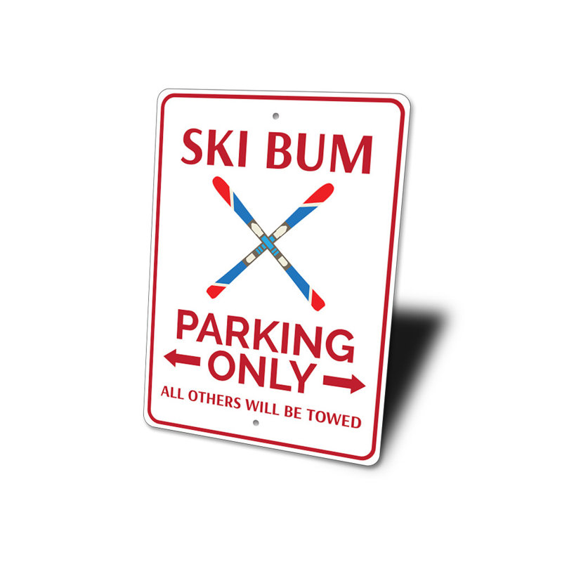 Panneau en aluminium Ski Bum, H 10 po x l 14 po x P 0,04 po