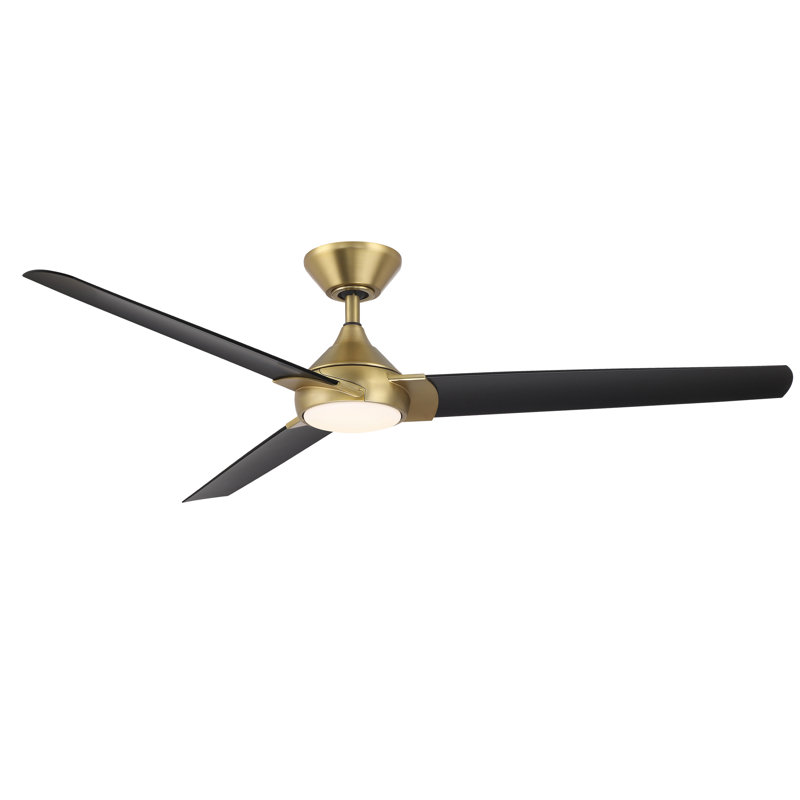 60'' Ceiling Fan with LED Lights, Soft Brass