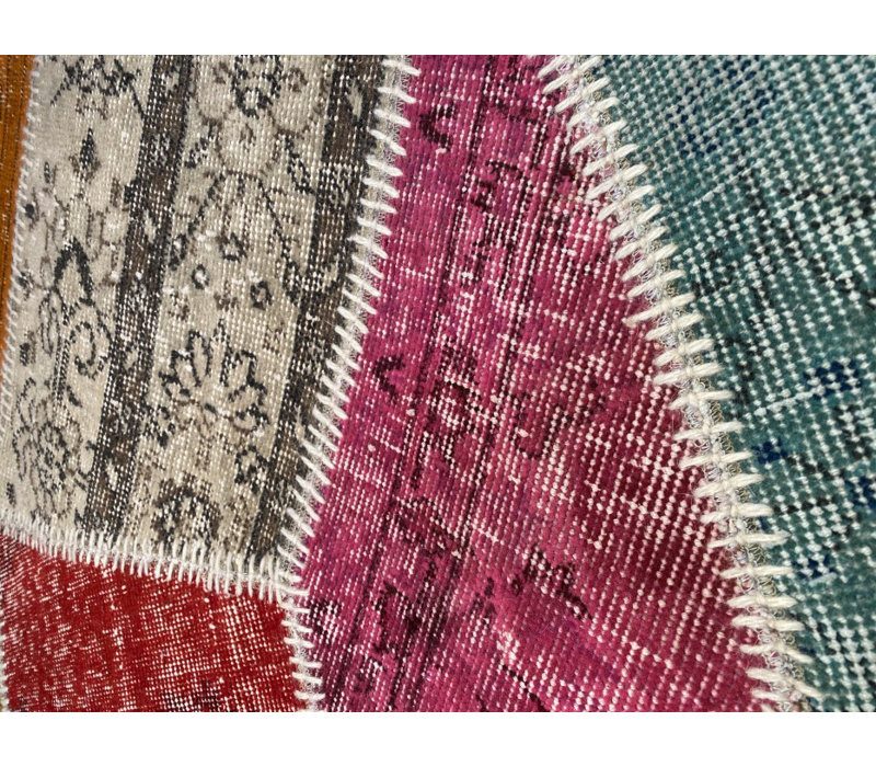 Patchwork Wool Geometric Indoor Rug