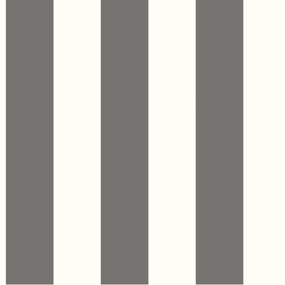 Modern Striped Wallpaper, Charcoal/White