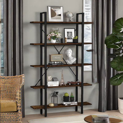 Adelinda 5 Tier Freestanding Bookcase Bookshelf Storage Shelves Mutlipurpose Living Room Furniture
