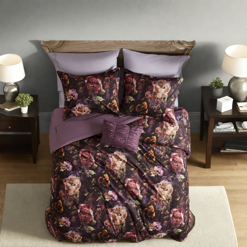 Ensemble de literie luxueux en velours très grand, 4 pièces avec coussin décoratif pour un confort toutes saisons