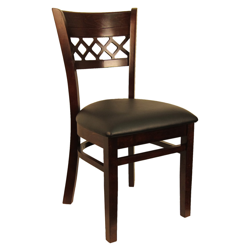 19'' H Upholstered Beech Side Chair, Dark Walnut