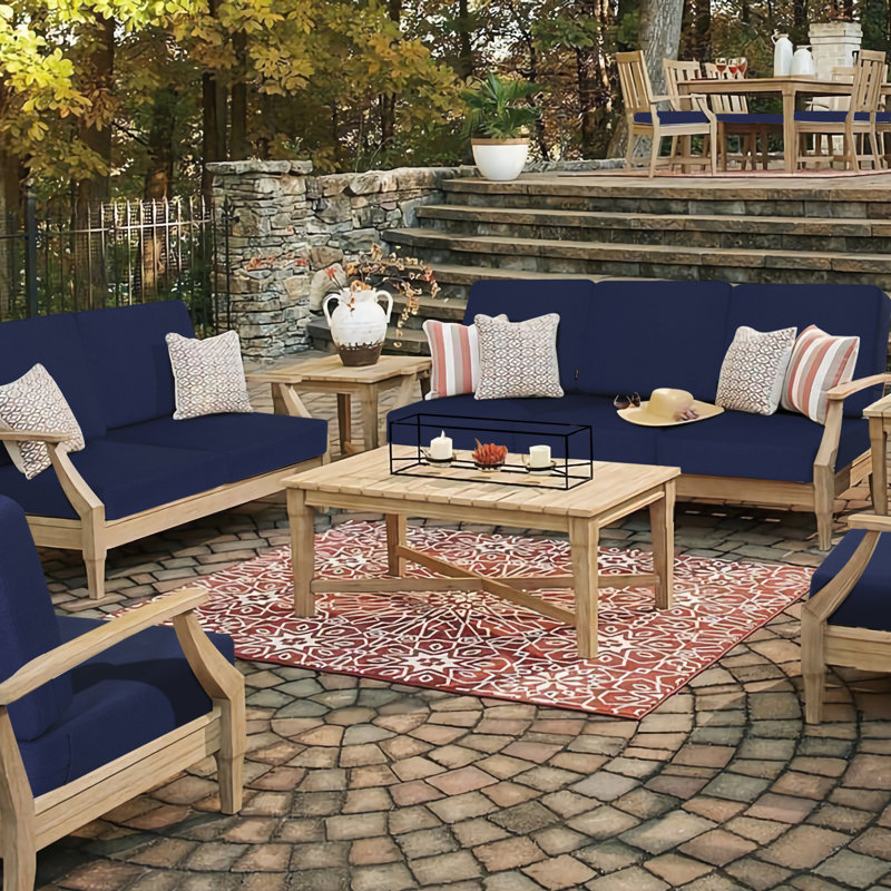 Coussins de chaise d'extérieur, 24"×24", Bleu marine