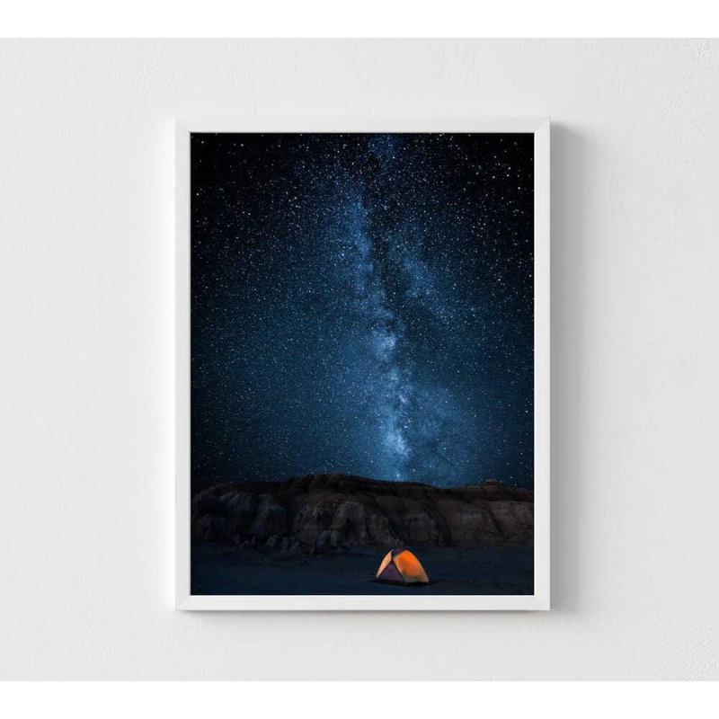 «The Sky is My Blanket», reproduction d'art encadrée, tailles multiples, H 42 po x l 56 po, Blanc