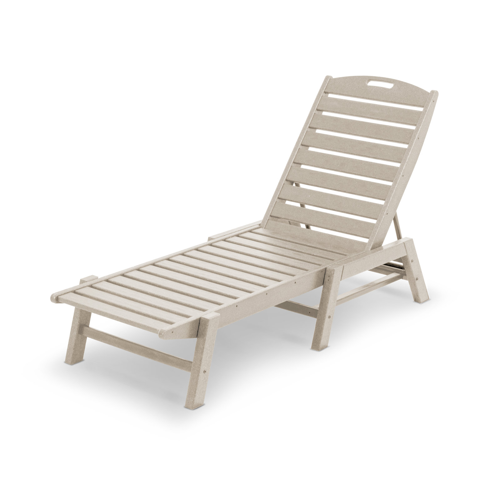 POLYWOOD® Nautical 24" Patio Chaise Lounge, Sand