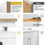 Meuble-lavabo compact en bois massif de 30 pouces avec lavabo en céramique blanche et deux portes d'armoire, à l'exception des robinets