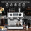 Electactic 20-Bar Programmable Espresso Maker - 30 Grinder, Milk Frother, Silver