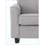Chaise berçante en lin avec siège à ressorts ensachés, structure en bois et coussins confortables pour la détente