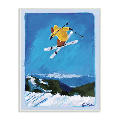 «Winter Athlete Ski Jump Snow Sports» par Sarah Baker - reproduction d'art