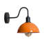 Modern Industrial Vintage Dome Wall Sconce – Fixed Curved Arm Metal Light for Bedroom, Hallway, Living Room, and Office.-605894373-605894368