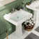 Apex 34" Tall Rectangular Vitreous China Pedestal Bathroom Sink with Overflow
