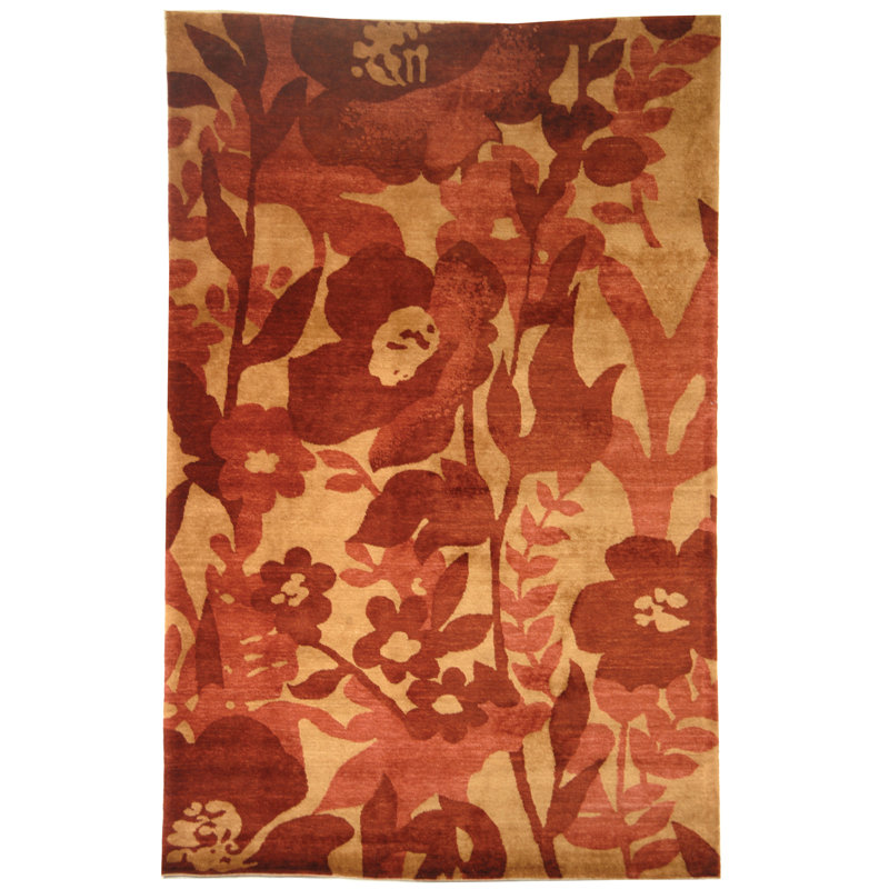 Tibetan Hand Knotted Wool Pile Handspun Rug, Rectangle 5' x 7'6"