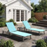 Chaises longues d'extérieur en aluminium avec dossier inclinable réglable (ensemble de 2)