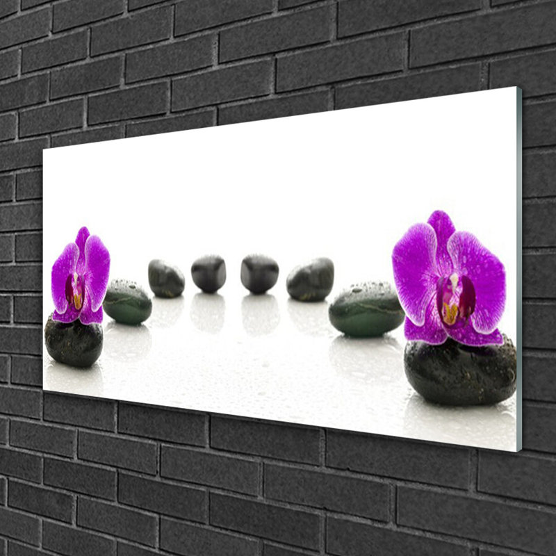 Art Flower Stones - No Frame Print on Glass
