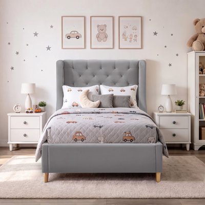 Velvet Upholstered Platform Bed