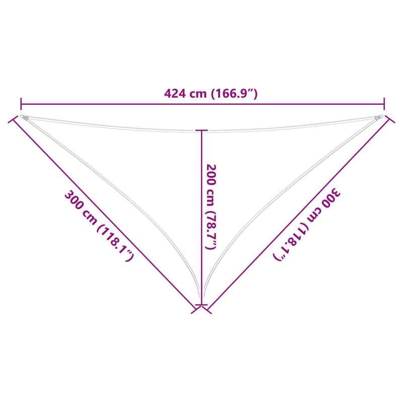 Vidaxl Sunshade Sail Oxford Fabric Triangular Shade Sail Sunscreen Canopy, Blue/White, 3m W x 4.24m L