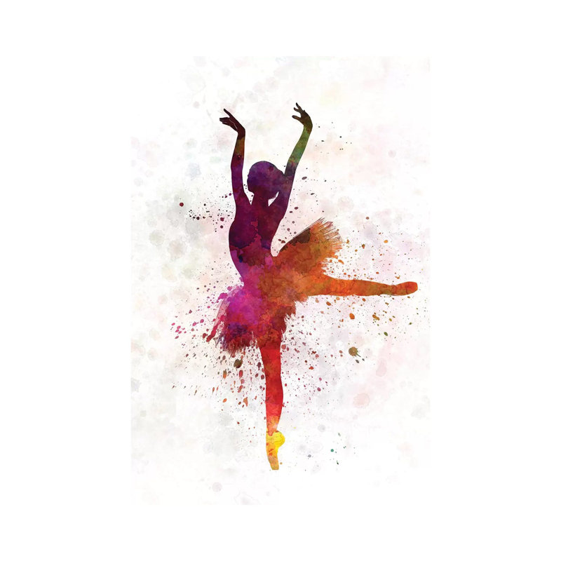 Ballerina Dancing VIII by Paul Rommer - Wrapped Canvas Painting, 30.48cm H x 20.32cm W x 1.91cm D