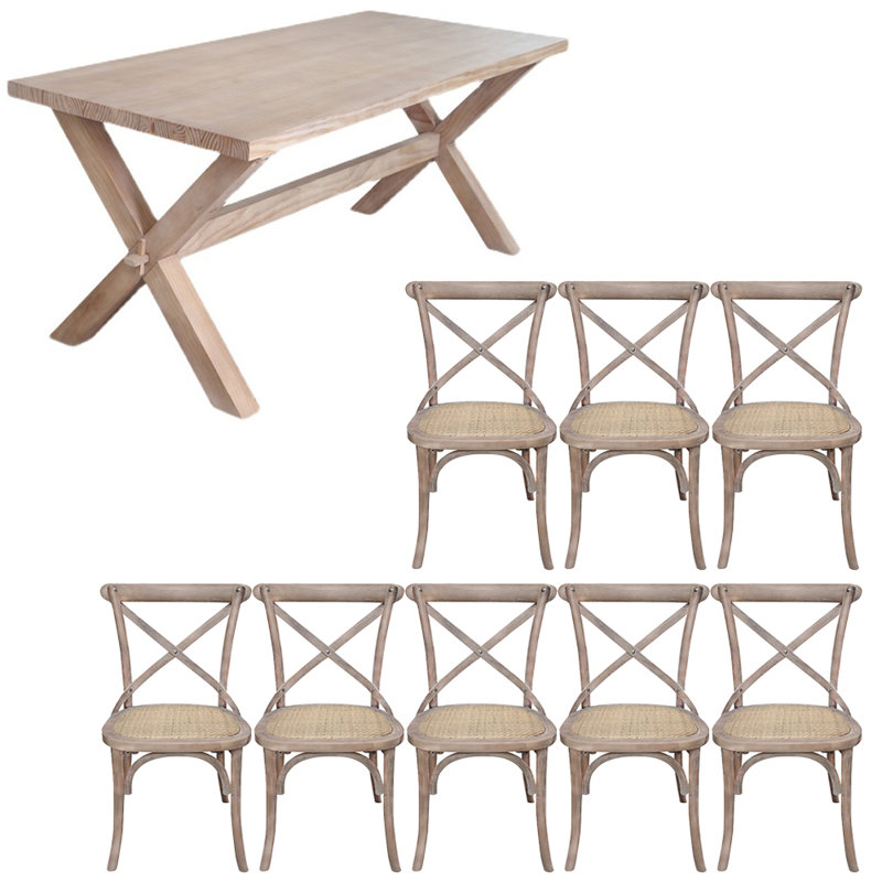 American Style Solid Wood Rectangular Dining Table, 29.5"H x 86.6"L x 39.3"W