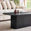 Table basse en bois de chêne noir avec pieds en métal noir, facile à nettoyer et amp; Écologique pour le salon