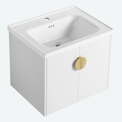 Ensemble de meuble-lavabo simple 23,8 po avec plateau en céramique Brilan