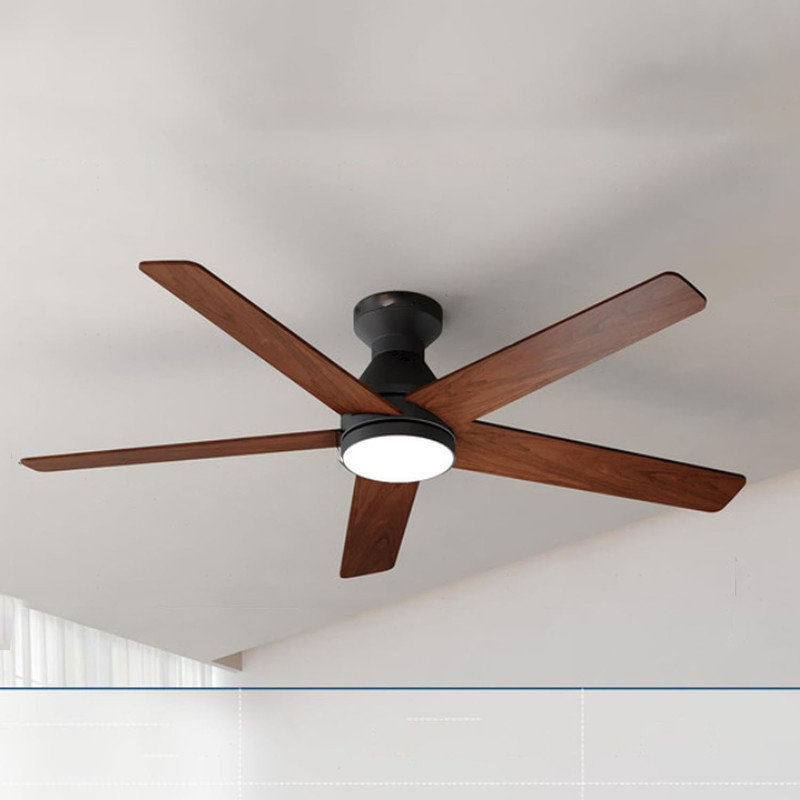 Ventilateur de plafond à profil bas de 52 po avec lumière et télécommande, conception réversible à 5 pales pour une utilisation à l'intérieur